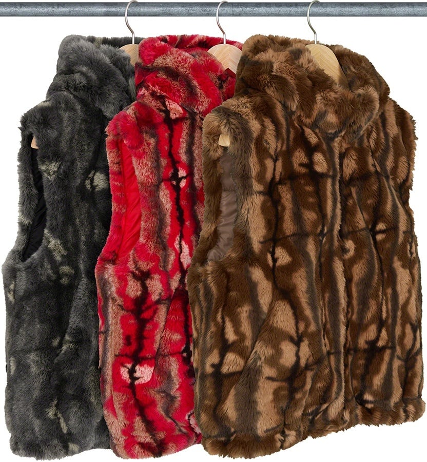 Faux Fur Hooded Vest view 2